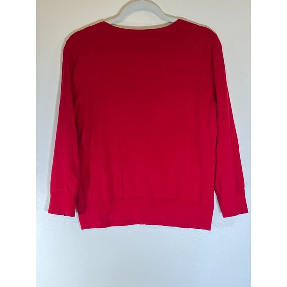 Women's Beautiful Red Jeweled Spense Button Down‎ Cardigan Size Medium - Picture 3 of 4